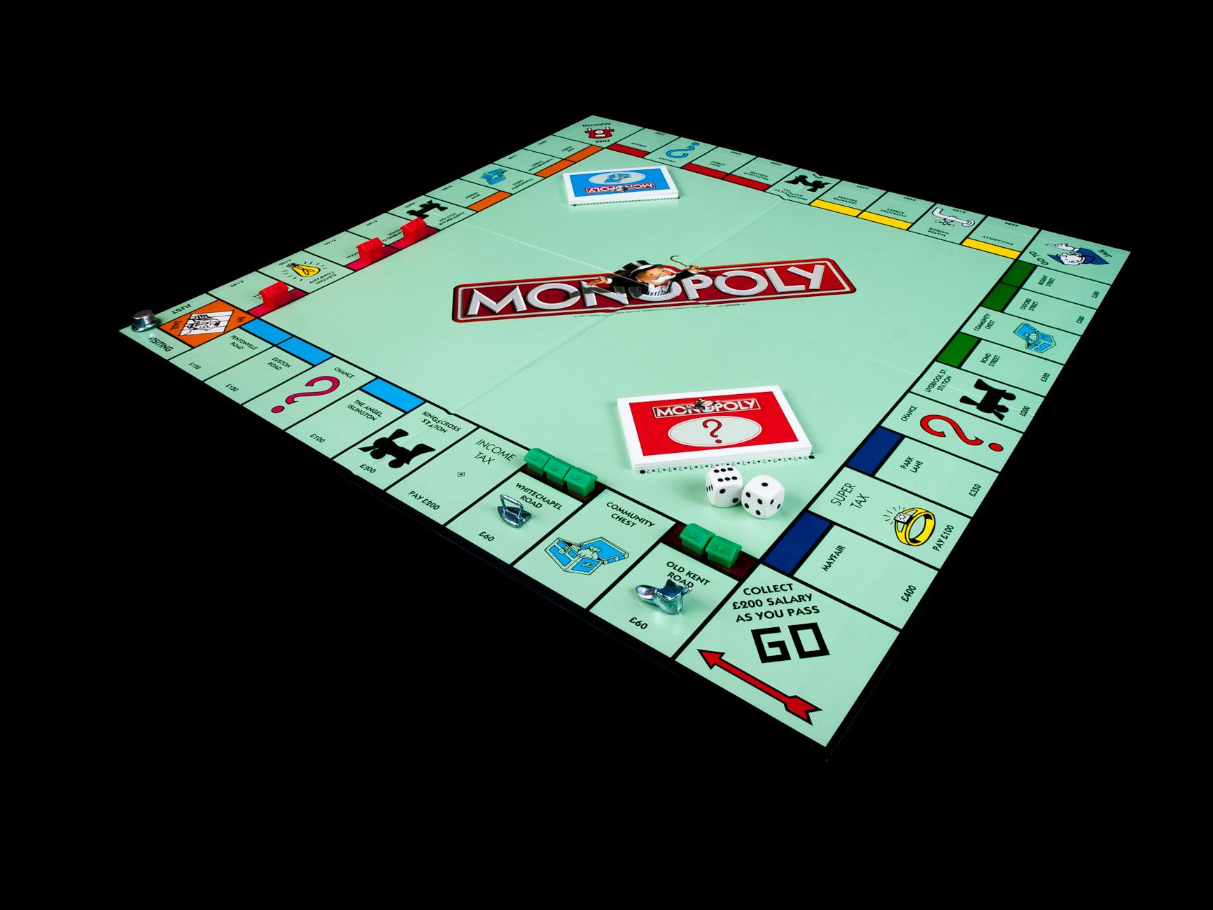 monopoly board prepared for the game