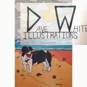 White, Dave. Beach Dog. June 15, 2024, Dave White Illustrations.