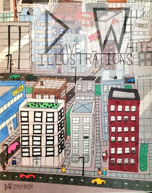 White, Dave. Crooked City. September 19, 2024, Dave White Illustrations.