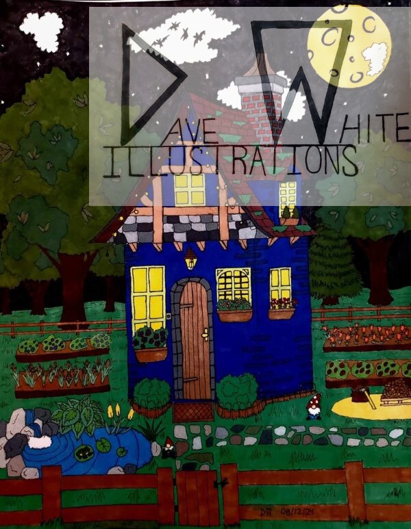 White, Dave. Hideaway. August 12. 2024, Dave White Illustrations.
