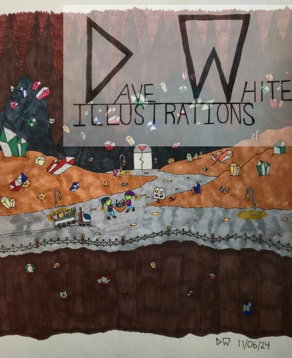 White, Dave. Mining. September 21, 2024, Dave White Illustrations.