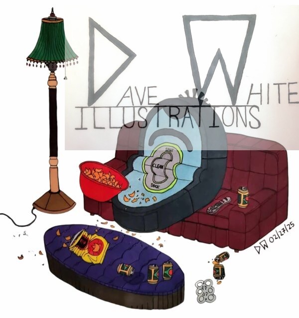 White, Dave. Roomba's Day Off. November 6, 2024, Dave White Illustrations.