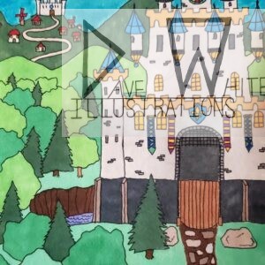 White, Dave. Castle. June 27, 2024, Dave White Illustrations.