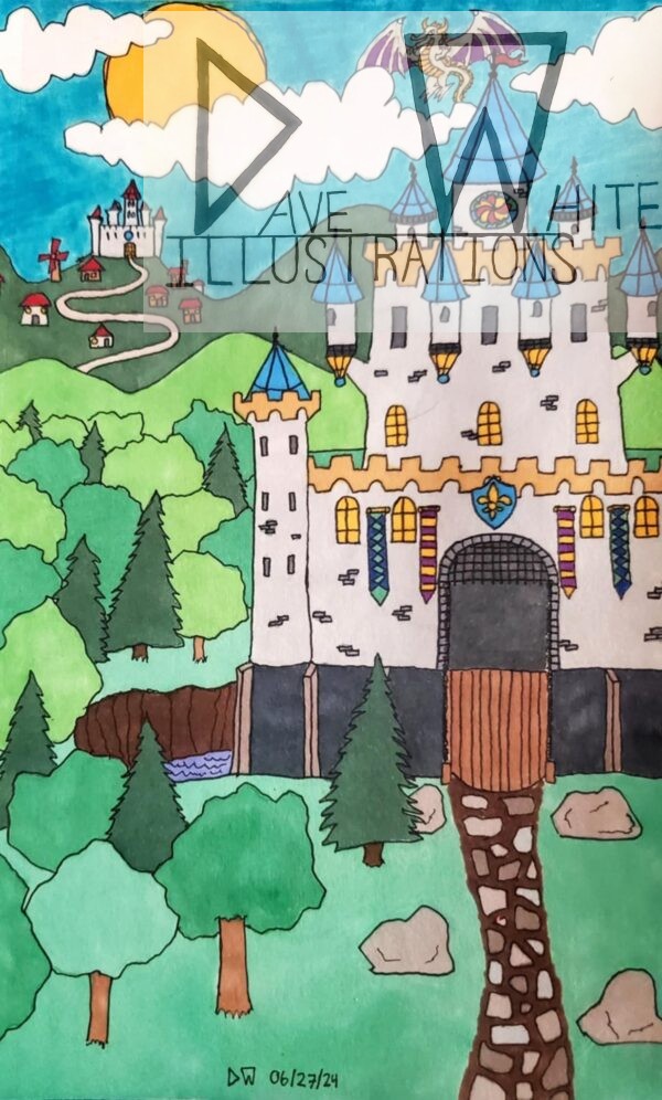 White, Dave. Castle. June 27, 2024, Dave White Illustrations.